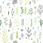 Blanco/Print Botanico