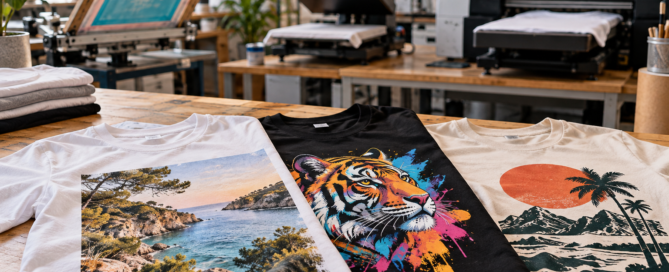 Camisetas personalizadas mediante DTG, DTF y serigrafía