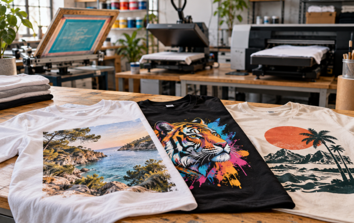 Camisetas personalizadas mediante DTG, DTF y serigrafía